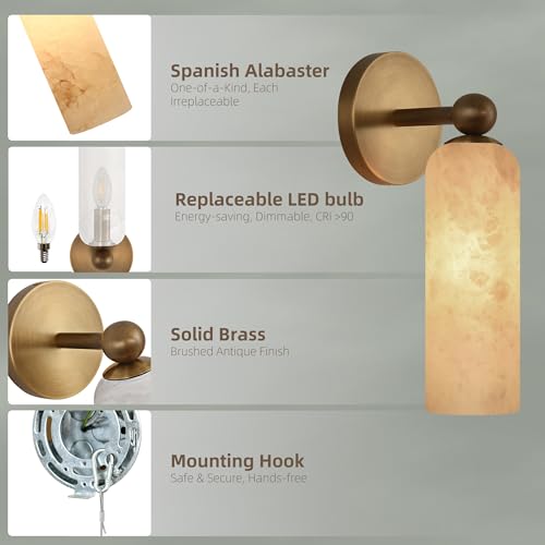 Alabaster Wall Sconce (2 Count)