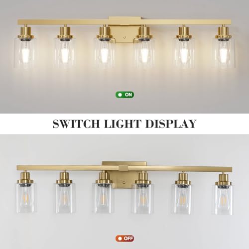 6 Light Gold Bathroom Vanity Light