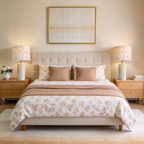 23'' Dried Flowers Table Lamp for Bedroom Nightstands