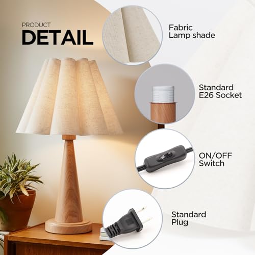Modern Table Lamp with Petal Linen Lampshade