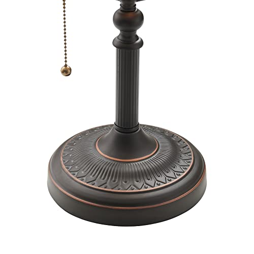 Matted Orange Glass Bankers Desk Lamp with Pull Chain Switch Plug in Fixture