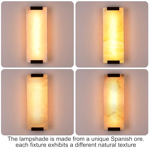 14.2in Alabaster Wall Sconce Hardwired