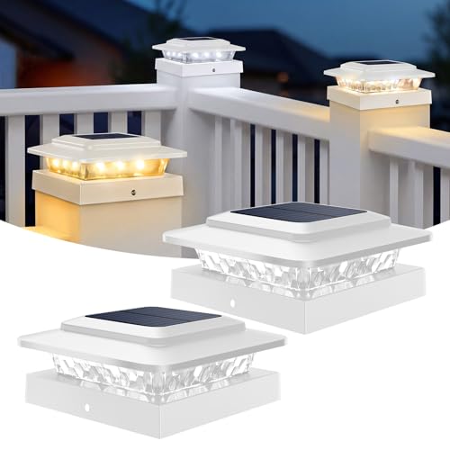 4x4 Solar Post Cap Lights Outdoor 2Pack (2 Count)