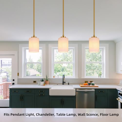 White Frosted Cylinder Glass Lamp Shade 2 Pack