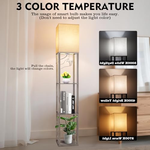 Floor Lamp with Shelves