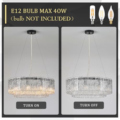 Modern 24" Crystal Glass Chandelier 10