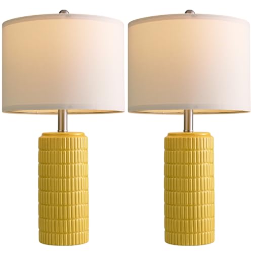 23" Yellow Table Lamps Set of 2 (2 Count)