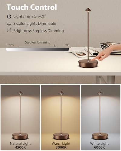 Cordless Table Lamp Rechargeable 6000mAh Battery Outdoor LED Light