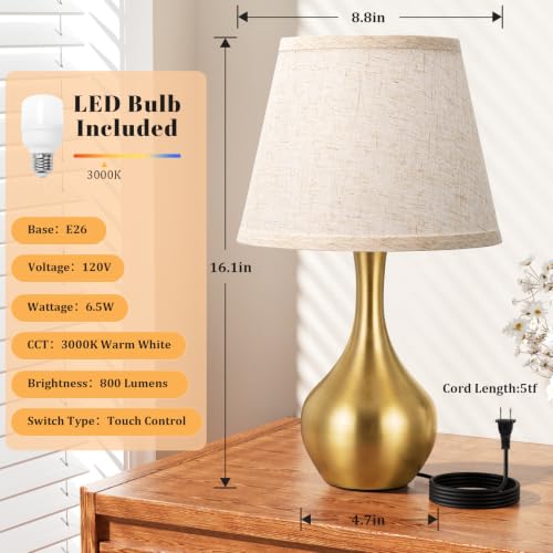 16.1" Touch Table Lamp for Nightstand
