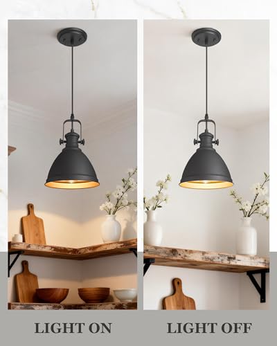 2 Pack Black Pendant Lights Kitchen Island