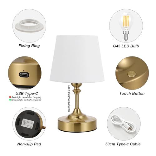 Mini Cordless Table Lamp Gold