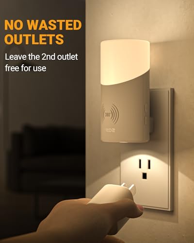 LED Plug in Night Light with 360° Motion Sensor (2 Count)