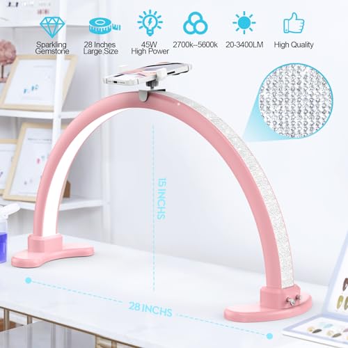 Large Half Moon LED Light for Table Nail Desk Lamp