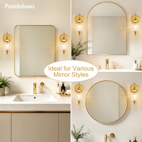 Vintage 1 Light Bathroom Vanity Light Wall Sconces (Antique Gold & Clear / 1-Light)