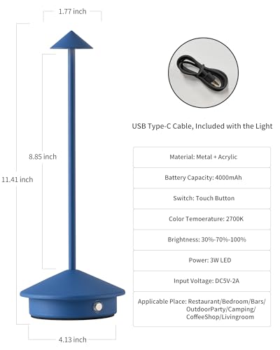 Modern Cordless Table Lamp Set of 2 (2 Count)