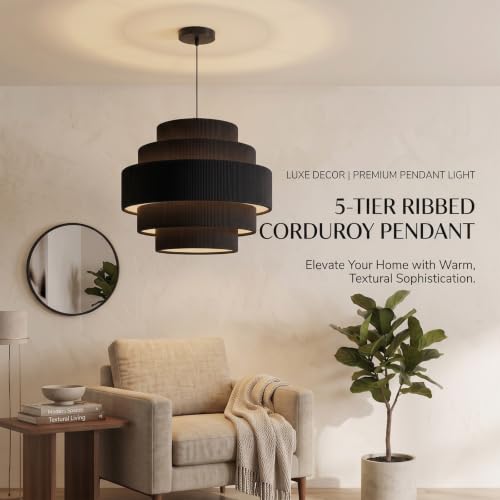 5 Tier Corduroy Pendant Light for Kitchen Island