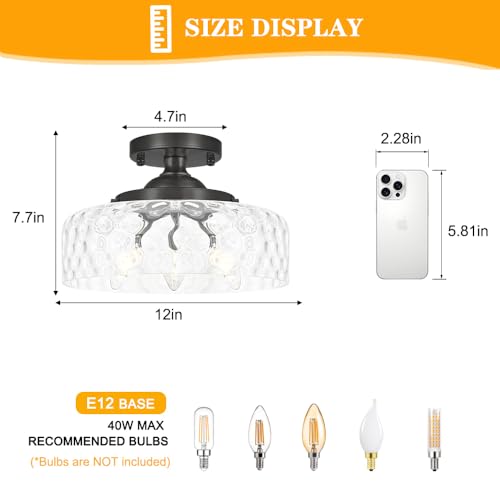 Black Semi Flush Mount Ceiling Light