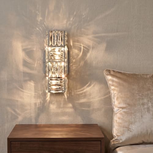 12 Inch Crystal Wall Sconce Chrome Wall Sconces Wall Lighting