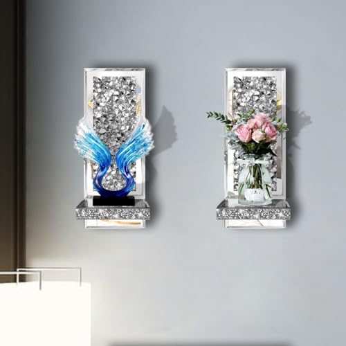 Set of 2 Crystal Crush Diamond Candle Sconces (2 Count)