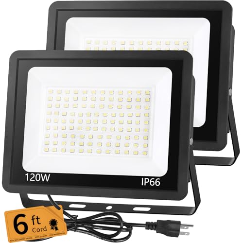 120W LED Flood Light Outdoor (2 Count)