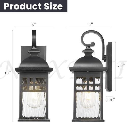 Exterior Lighting Fixtures 2 Pack Black Porch Lights Outdoor