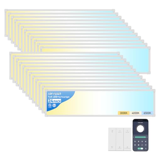 24PCS 1x4 LED Flat Panel Light Surface Mount with Wireless Switch (24 Count)