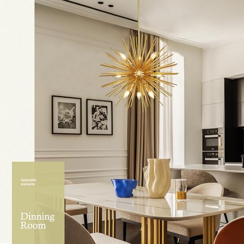 24" Gold Sputnik Chandelier 9
