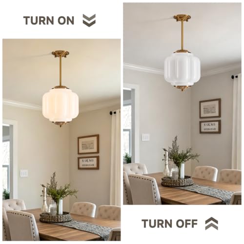 Semi Flush Mount Ceiling Light (Milk White 9")