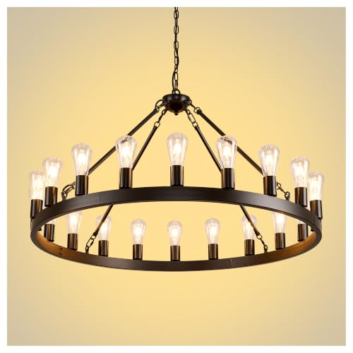 Black Wagon Wheel Chandelier