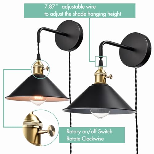 Hanging Height Adjustable Wall Sconce (2 Count)
