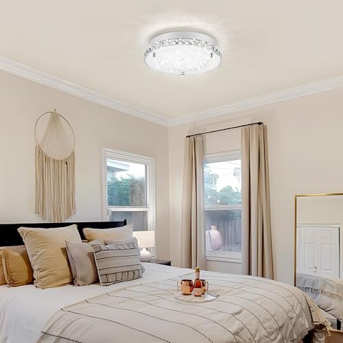 Crystal Ceiling Light Flush Mount Light Fixture Modern LED Ceiling Lamp for Foyer