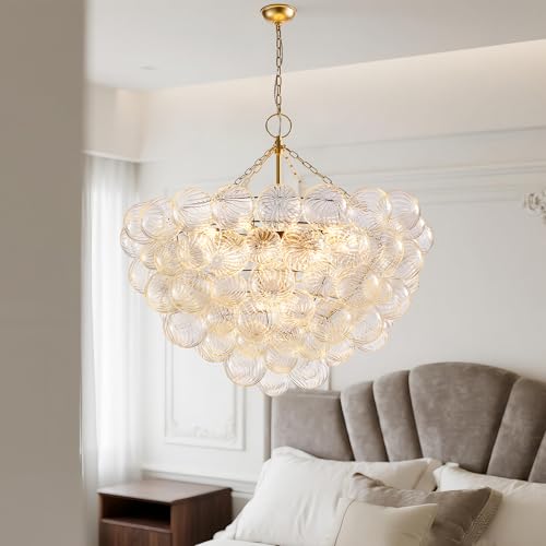 44 Inch Moden Gold Chandelier with 18 Bubble Lights
