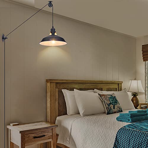Plug in Pulley Pendant Light with 14.76ft Cord On