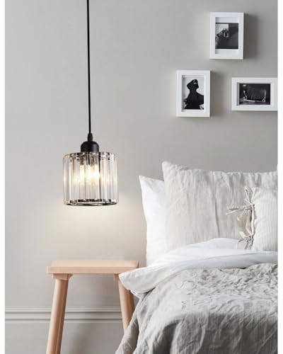 Crystal Pendant Lights Black 1 Light Cluster Ceiling