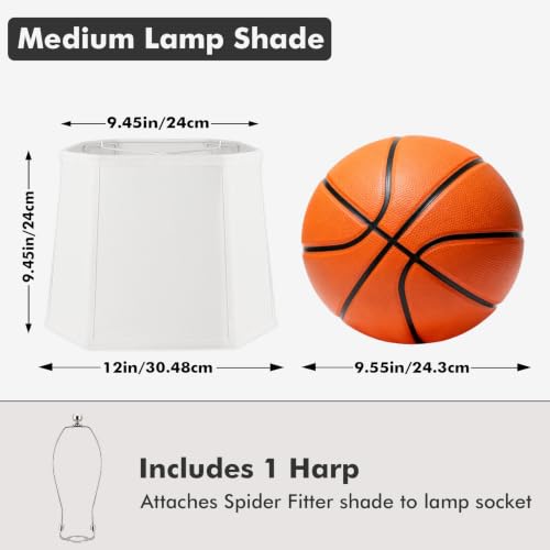 1 Pack White Square Cut Corner Lamp Shade