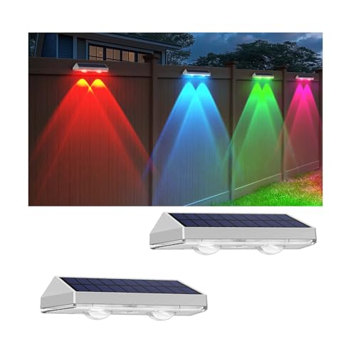 2 Pack Solar Fence Lights Outdoor