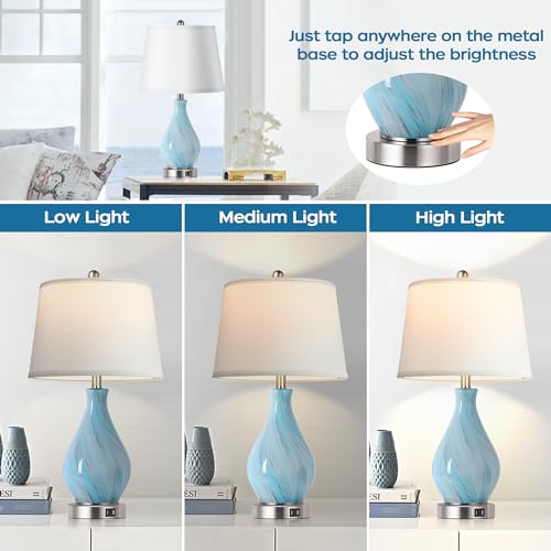 Modern Accent Table Lamp Set of 2 Touch Control (2 Count)