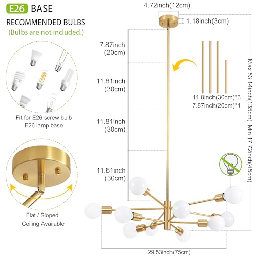 Chandeliers for Dining Room Gold 10
