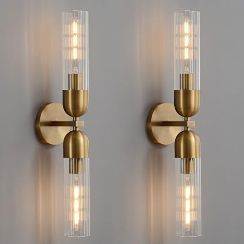 Bathroom Sconces 24in Glass Sconces Hardwired 2PK