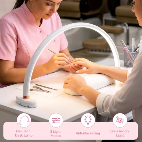 20" Half Moon Light for Nail Desk No Flicker&Shadow