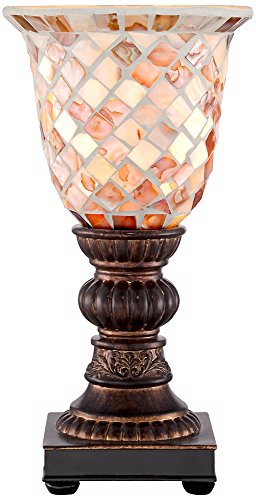Russel 12" Small Accent Lamp Mosaic Glass Uplight Traditional Vintage Dark