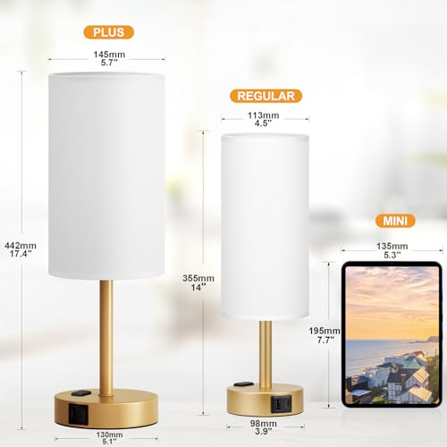 17.4" Gold Lamp for Bedroom