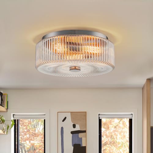 13.9 Inch Brushed Nickel Flush Mount Ceiling Light