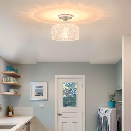 Brushed Nickel Semi Flush Mount Ceiling Light