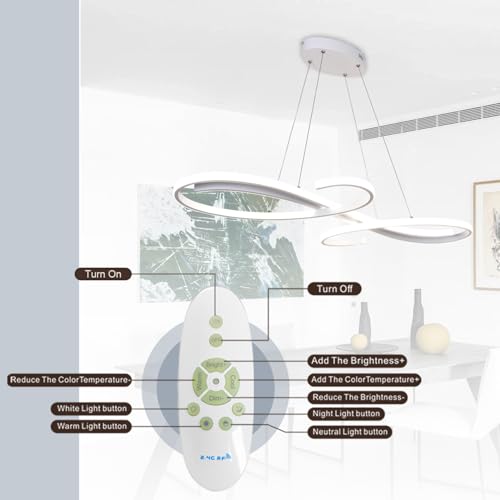 47.24inch LED Chandelier Dimmable Pendant Lights for Kitchen Island Lighting with Remote Controller
