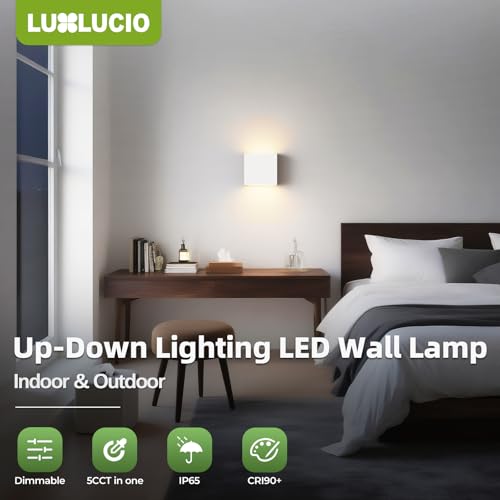 2 Pack Indoor Outdoor White Up and Down LED Wall Light (2 Count)