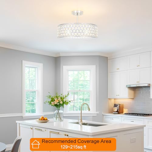 Chrome Crystal Ceiling Light Fixture