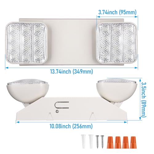 4 Pack LED Emergency Lights with Battery Backup UL Listed White (4 Count)