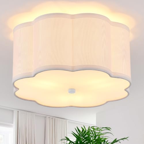 13" Modern White Semi Flush Mount Ceiling Light Fixture