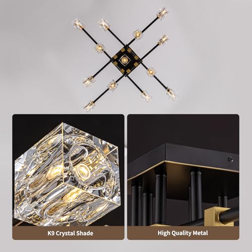 Crystal Ceiling Light Fixture with 13